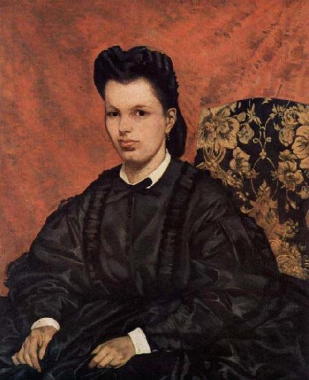 Giovanni Fattori Portrat der ersten Ehefrau des Kunstlers oil painting image